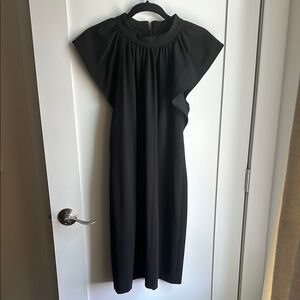 Calvin Klein Black Ruched Midi Dress